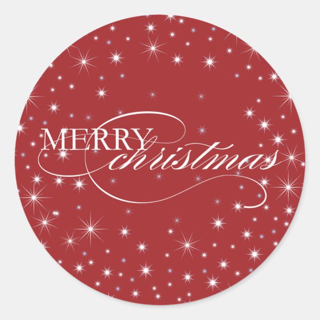 Adesivo Feliz Natal - Estrelas - Sticker, Selo (Frente)