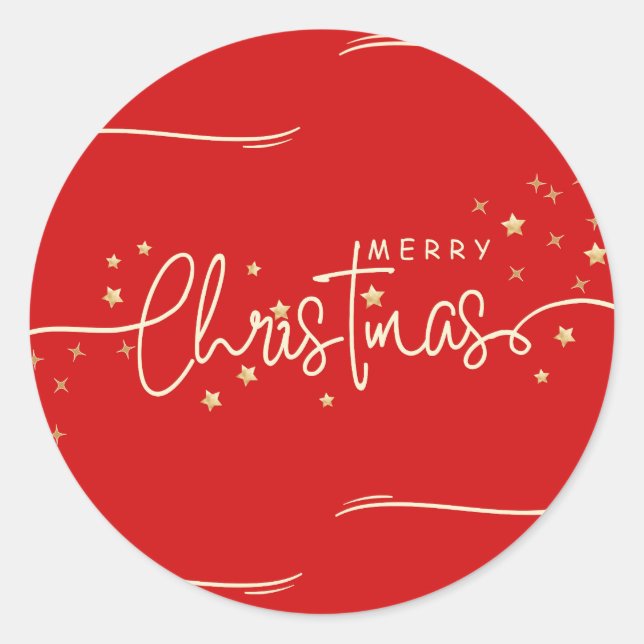 Adesivo Feliz Natal Estrelas Vermelhas (Frente)