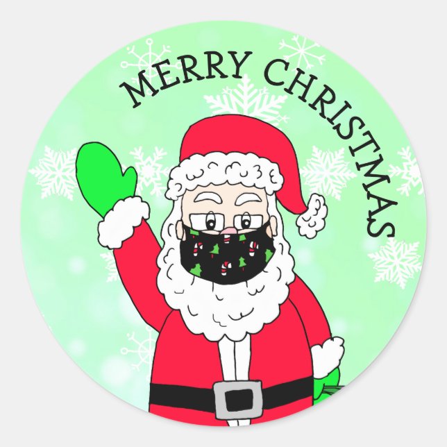 Adesivo Feliz Natal Facemask Papai Noel (Frente)