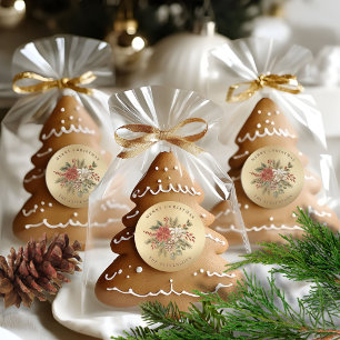 Adesivo Feliz Natal Falso Ouro Elegante