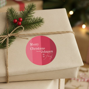 Adesivo Feliz Natal Família Greve Vermelha de Natal