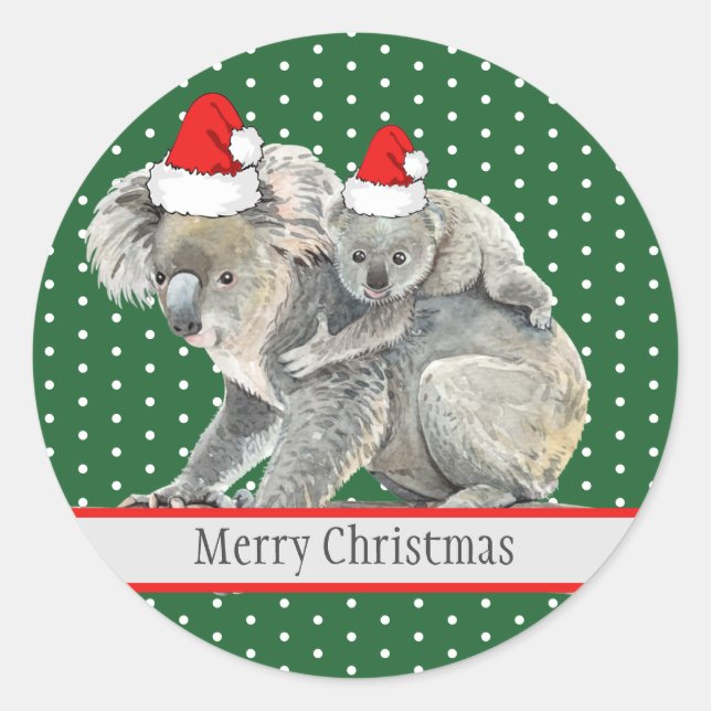 Adesivo Feliz Natal Família Koala Bear (Frente)