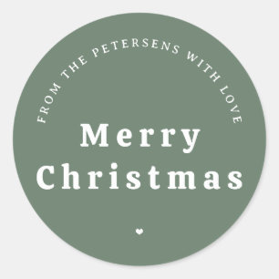 Adesivo Feliz Natal família personalizado verde