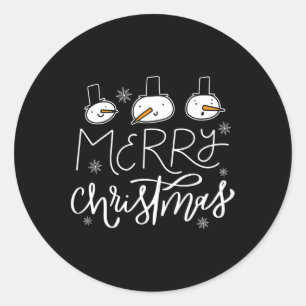 Adesivo Feliz Natal Família Snowman Homens Xmas