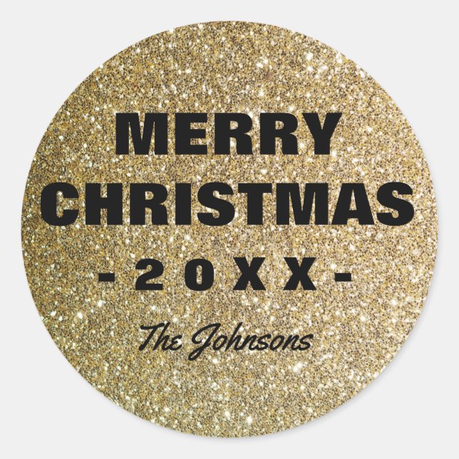 Adesivo Feliz Natal Faux Glitter (Frente)