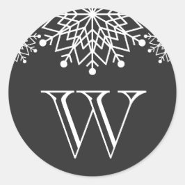 Adesivo Feliz Natal | Fecho de envelopes preto-e-branco