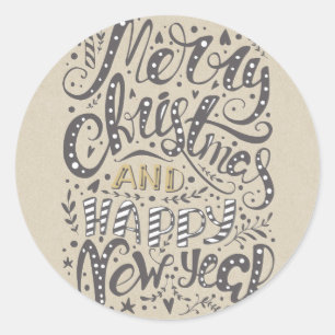 Adesivo FELIZ NATAL FELIZ ANO NOVO Férias Rústicas