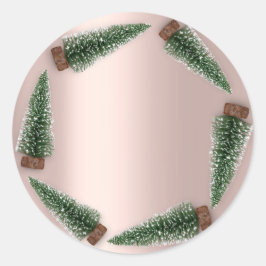 Adesivo Feliz Natal Feliz Árvore de Natal Gift Rosa Verde