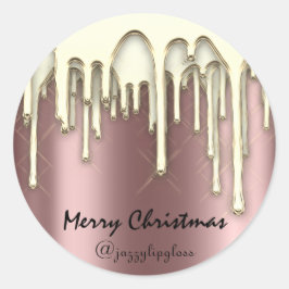Adesivo Feliz Natal Feliz Feriados De Dourada Gota De Rosa