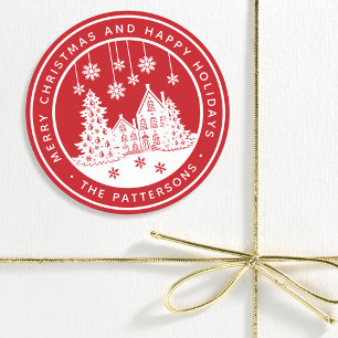 Adesivo Feliz Natal Feliz Férias no inverno Personalizadas