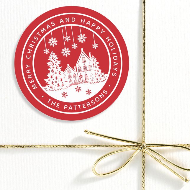 Adesivo Feliz Natal Feliz Férias no inverno Personalizadas (Criador carregado)