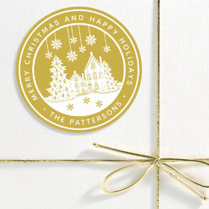 Adesivo Feliz Natal Feliz Férias no inverno Personalizadas