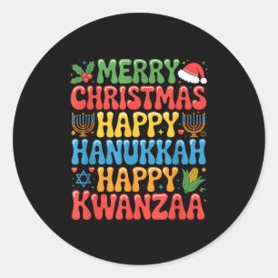 Adesivo Feliz Natal Feliz Hanukkah Cota de Kwanzaa