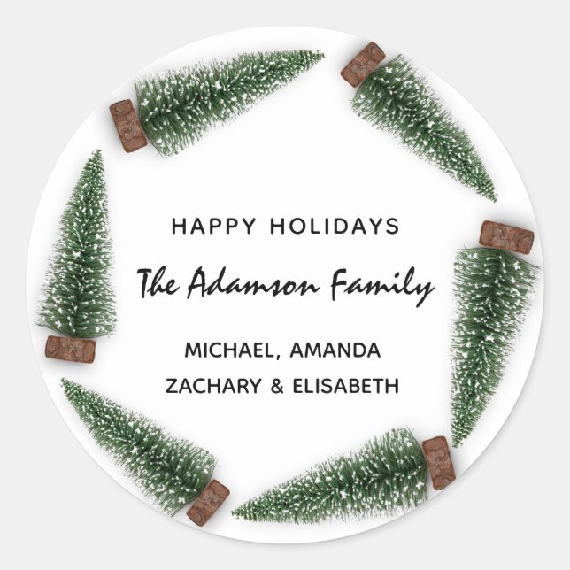 Adesivo Feliz Natal Feliz Nome da Árvore de Natal (Frente)