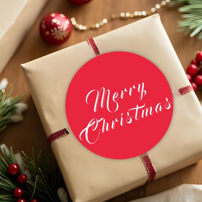 Adesivo Feliz Natal - Feriado Branco Vermelho (Criador carregado)