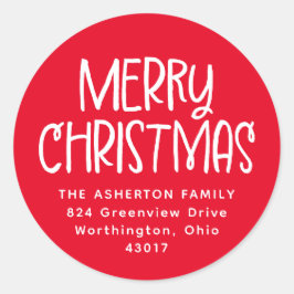 Adesivo Feliz Natal, feriado branco vermelho