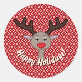 Adesivo Feliz Natal Feriado de Reindeer