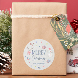 Adesivo Feliz Natal Feriado em Aquarela