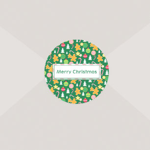 Adesivo Feliz Natal Feriado Verde, Design