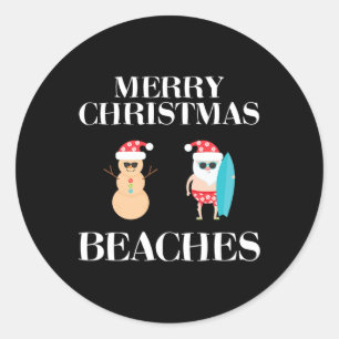 Adesivo Feliz Natal Férias Familiares nas Praias da Flórid