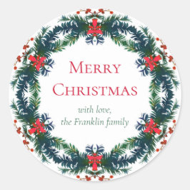 Adesivo Feliz Natal Férias Wreath