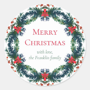 Adesivo Feliz Natal Férias Wreath
