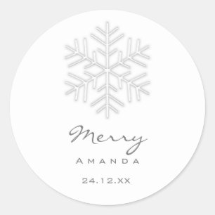 Adesivo Feliz Natal Floco de neve de Cinzas de inverno