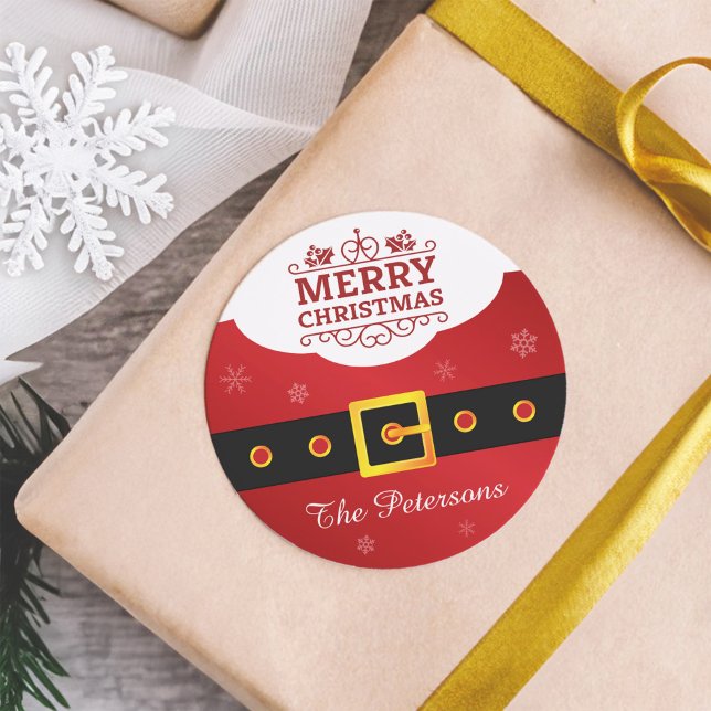 Adesivo Feliz Natal Floco de Neve Santa Claus Belt (Criador carregado)