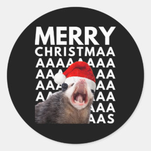 Adesivo Feliz Natal Gambá Gritando Diversão Homens Mulhere