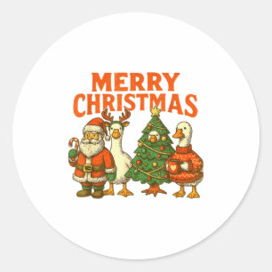 Adesivo Feliz Natal Ganso Bobo Pato Festivo Festa de Natal