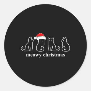 Adesivo Feliz Natal Gatinho Fofinho Gatos Natal Meowy Gato