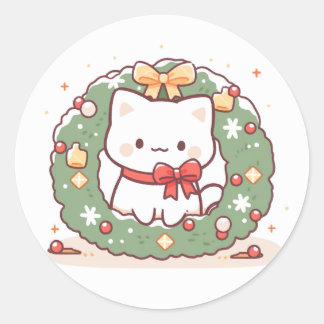 Adesivo Feliz Natal Gato de Gatinho Gato
