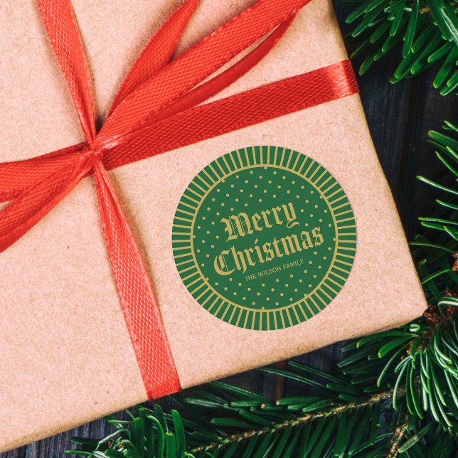 Adesivo Feliz Natal Geométrico Clássico Verde (Criador carregado)