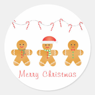 Adesivo Feliz Natal Gingerbread Men