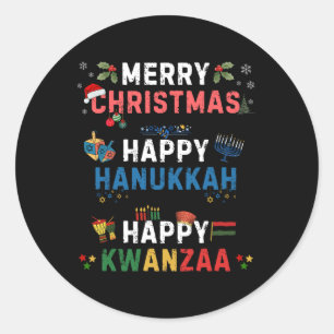 Adesivo Feliz Natal Hanukkah Feliz Kwanzaa 10