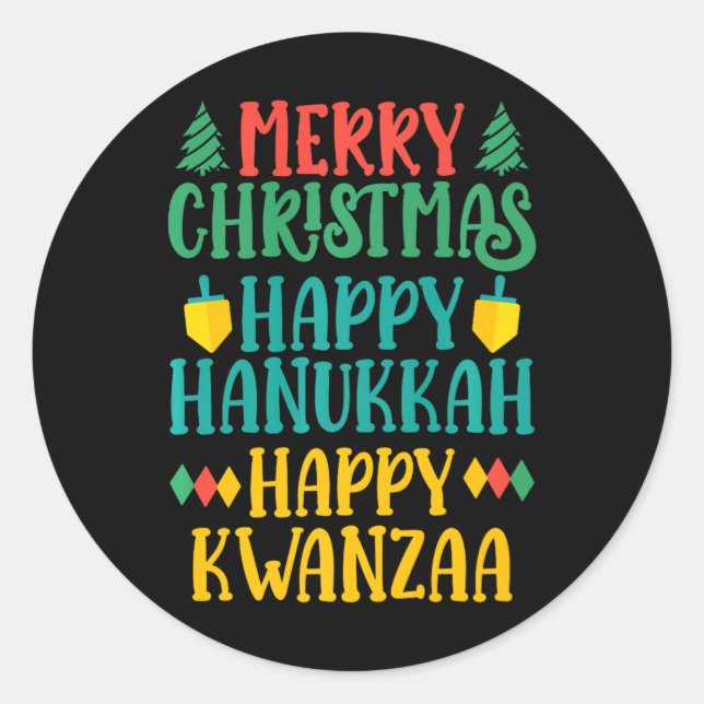Adesivo Feliz Natal Hanukkah Feliz Kwanzaa 11 (Frente)