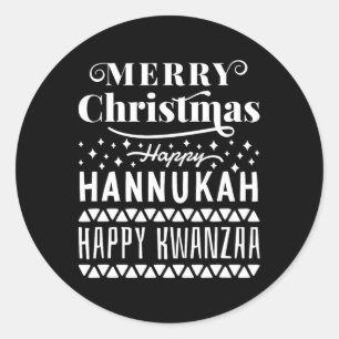 Adesivo Feliz Natal Hanukkah Feliz Kwanzaa 11