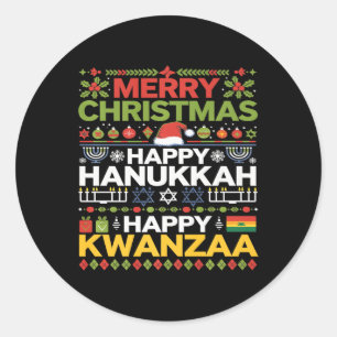 Adesivo Feliz Natal Hanukkah Feliz Kwanzaa 12