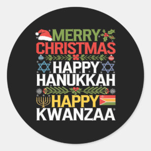 Adesivo Feliz Natal Hanukkah Feliz Kwanzaa 13