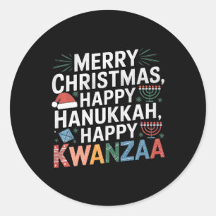 Adesivo Feliz Natal Hanukkah Feliz Kwanzaa 14