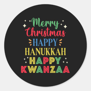 Adesivo Feliz Natal Hanukkah Feliz Kwanzaa 15