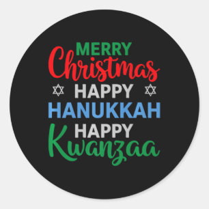 Adesivo Feliz Natal Hanukkah Feliz Kwanzaa 16