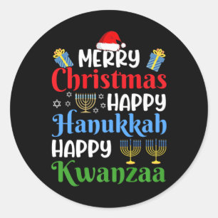 Adesivo Feliz Natal Hanukkah Feliz Kwanzaa 18