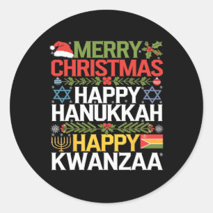 Adesivo Feliz Natal Hanukkah Feliz Kwanzaa 18