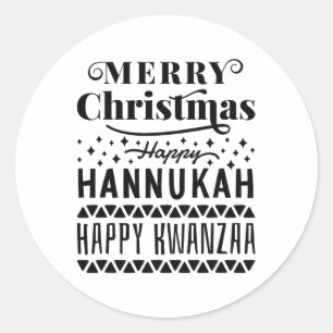 Adesivo Feliz Natal Hanukkah Feliz Kwanzaa 4