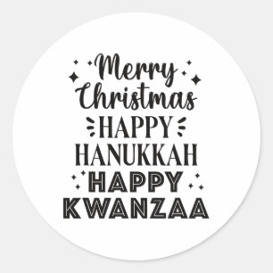 Adesivo Feliz Natal Hanukkah Feliz Kwanzaa 5