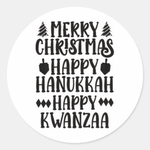 Adesivo Feliz Natal Hanukkah Feliz Kwanzaa 6