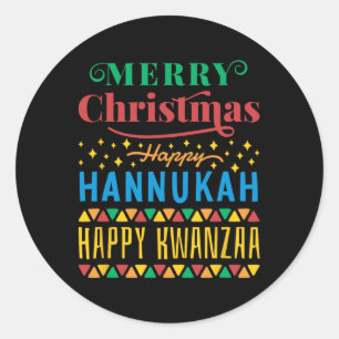Adesivo Feliz Natal Hanukkah Feliz Kwanzaa 8