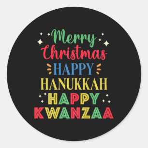 Adesivo Feliz Natal Hanukkah Feliz Kwanzaa 9