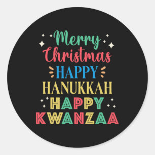 Adesivo Feliz Natal Hanukkah Feliz Kwanzaa 9